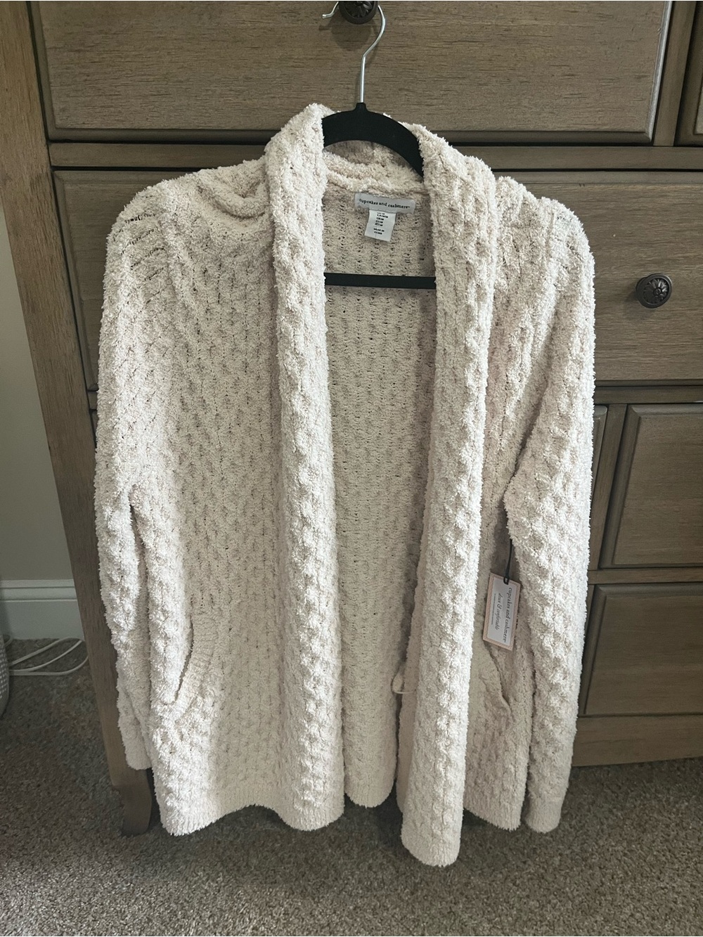 cupcakes & cashmere Cream Textured Open-Front Cardigan